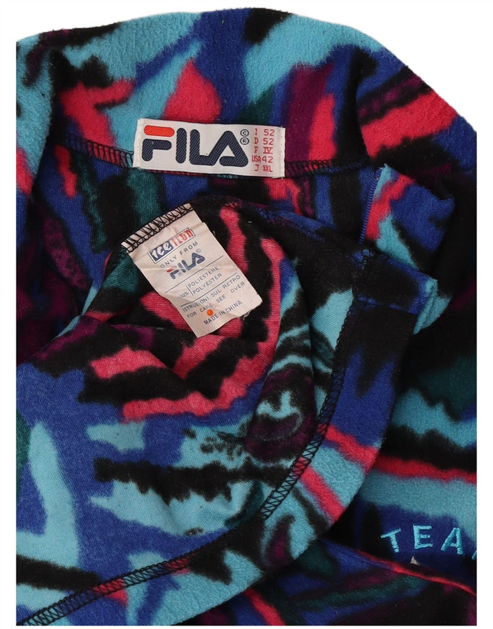 FILA Jersey de forro polar con estampado abstracto para hombre IT 52 Large Multicolor