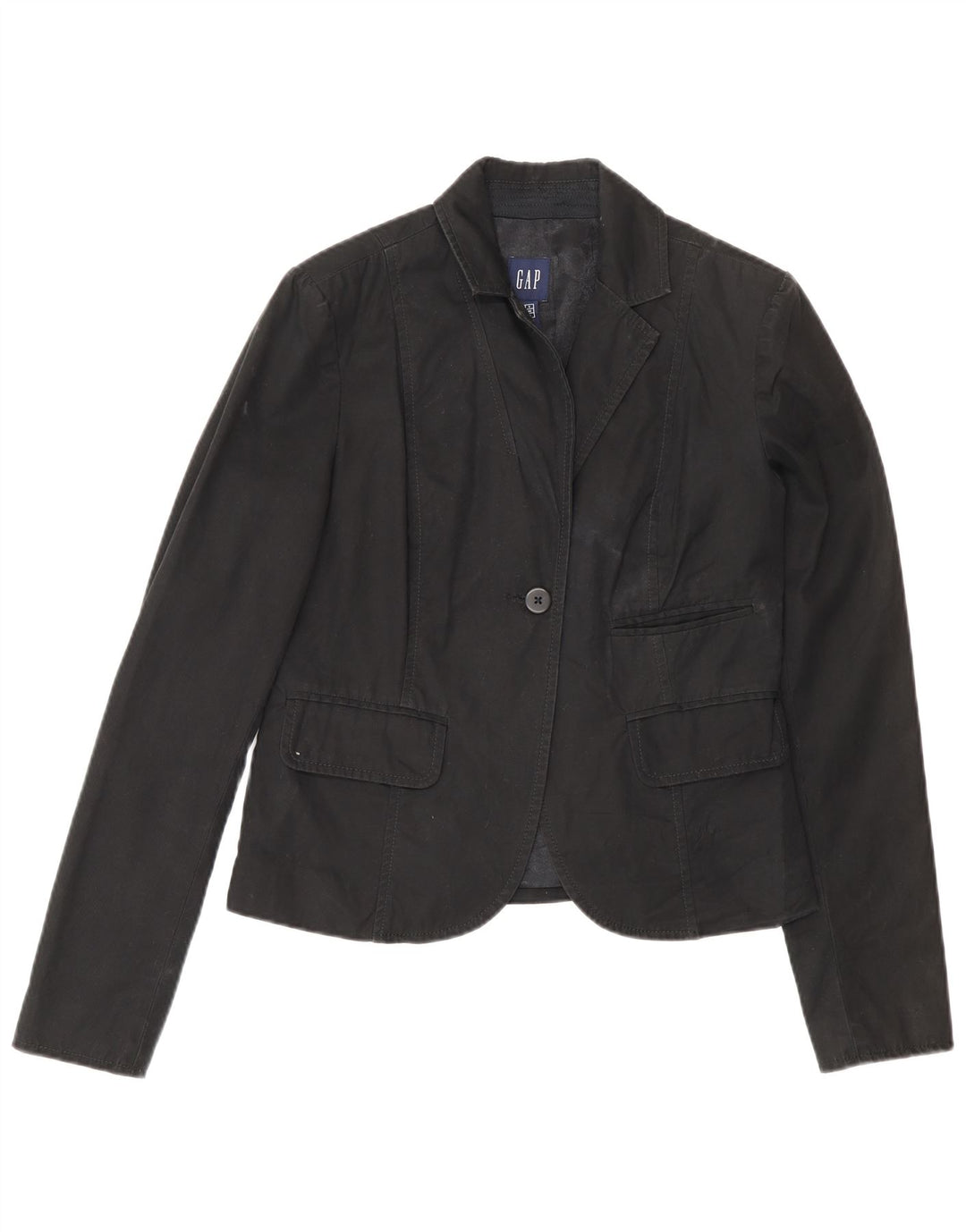 Gap Chaqueta tipo blazer con 1 botón para mujer UK 6 XS Algodón negro