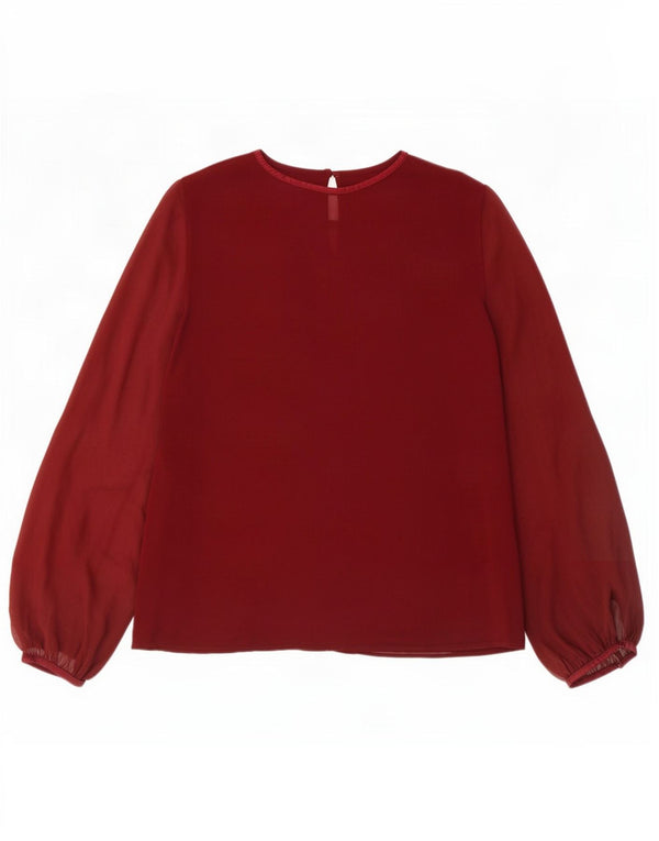 Zara Blusa de Manga Larga para Mujer Top UK 44 Large Granate