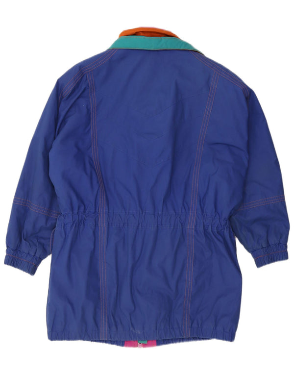 London Fog Abrigo cortavientos extragrande para mujer UK 10 Small Blue Colourblock