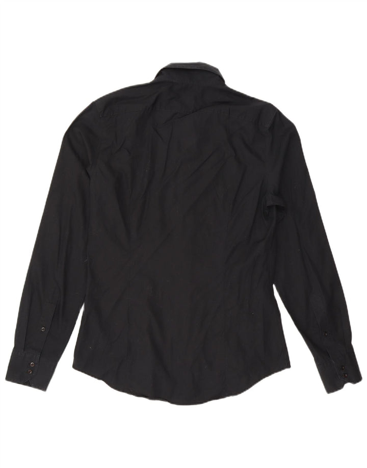 SISLEY Womens Shirt UK 16 Large Black Cotton