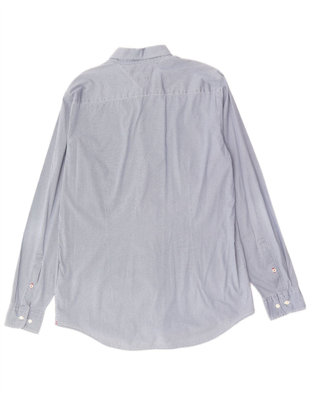 Camisa Tommy Hilfiger Hombre Slim Fit XL Algodón Manchado Azul