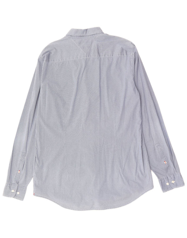 Camisa Tommy Hilfiger Hombre Slim Fit XL Algodón Manchado Azul