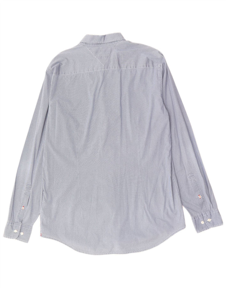 Camisa Tommy Hilfiger Hombre Slim Fit XL Algodón Manchado Azul