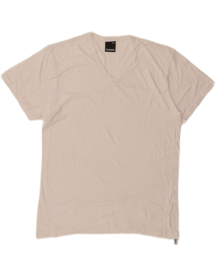 DIADORA Mens T-Shirt Top Large White Cotton