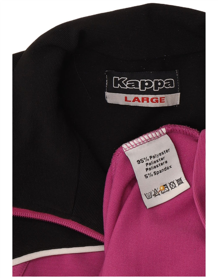 Kappa Mujer Chándal Top Chaqueta UK 40 Grande Púrpura Colorblock Poliéster