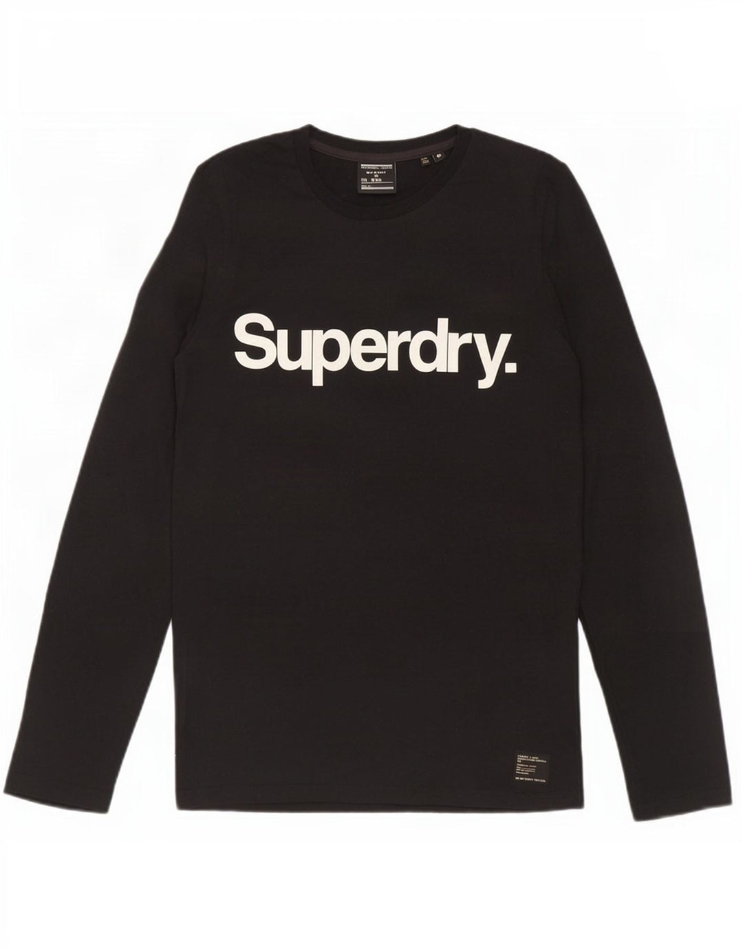 Superdry Top gráfico de manga larga de algodón negro mediano para hombre