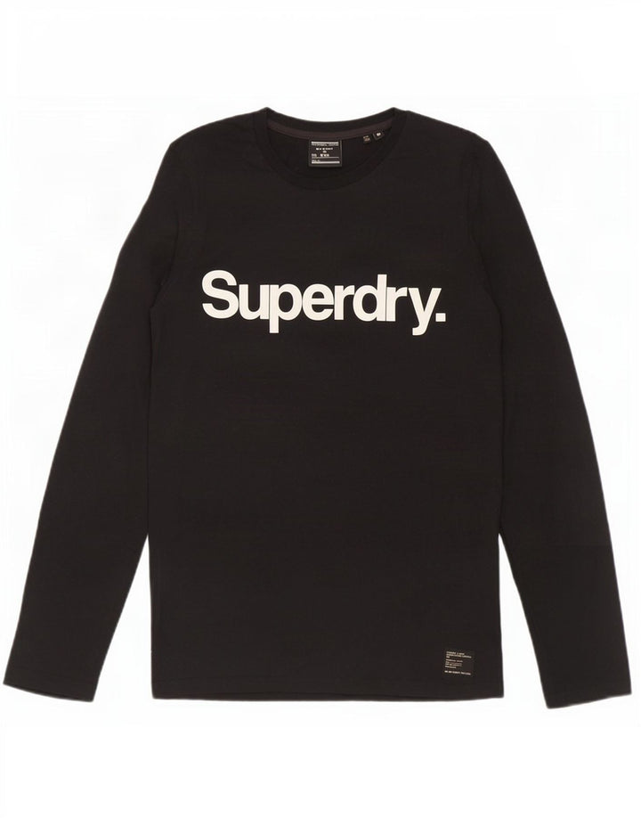 Superdry Top gráfico de manga larga de algodón negro mediano para hombre
