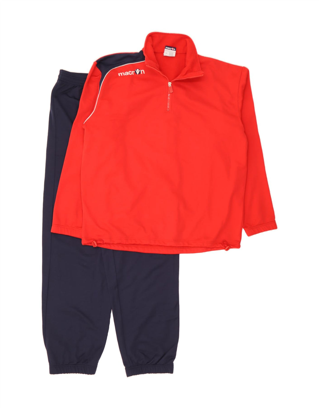 MACRON Mens Graphic Full Tracksuit Large Red Colourblock Polyester Vintage Macron and Second-Hand Macron from Messina Hembry 