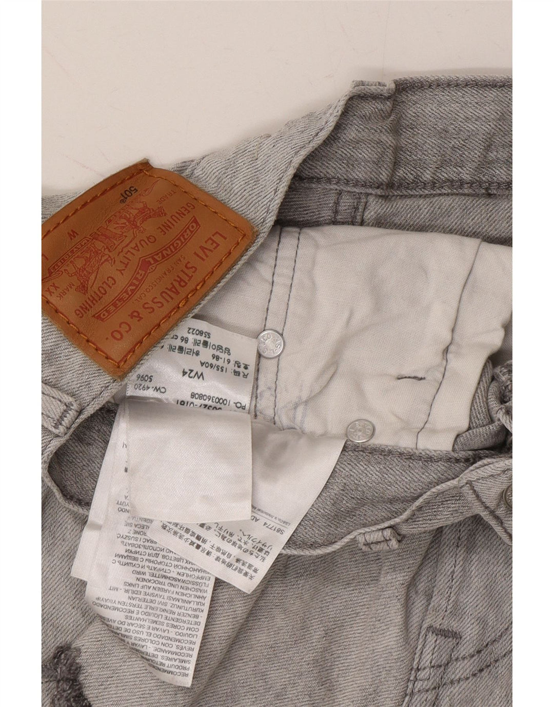 LEVI'S Womens 501 Denim Shorts W24 XS Grey Cotton Vintage Levi's and Second-Hand Levi's from Messina Hembry 