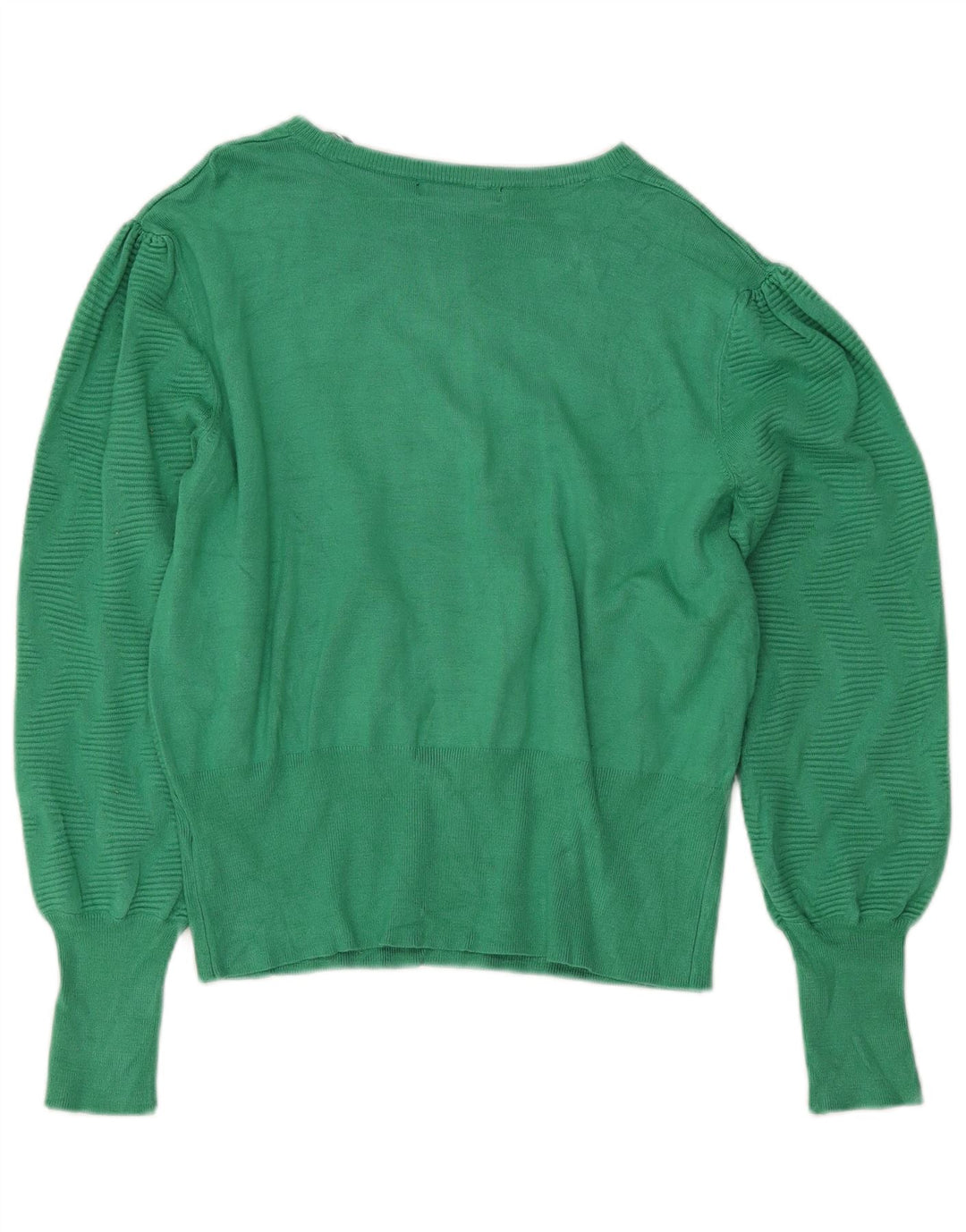 Marks & Spencer Jersey corto con cuello barco para mujer, talla 40, color verde