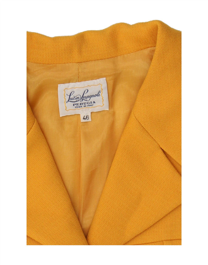 LUISA SPAGNOLI Womens Perugia 4 Button Blazer Jacket IT 46 Large Yellow Vintage Luisa Spagnoli and Second-Hand Luisa Spagnoli from Messina Hembry 