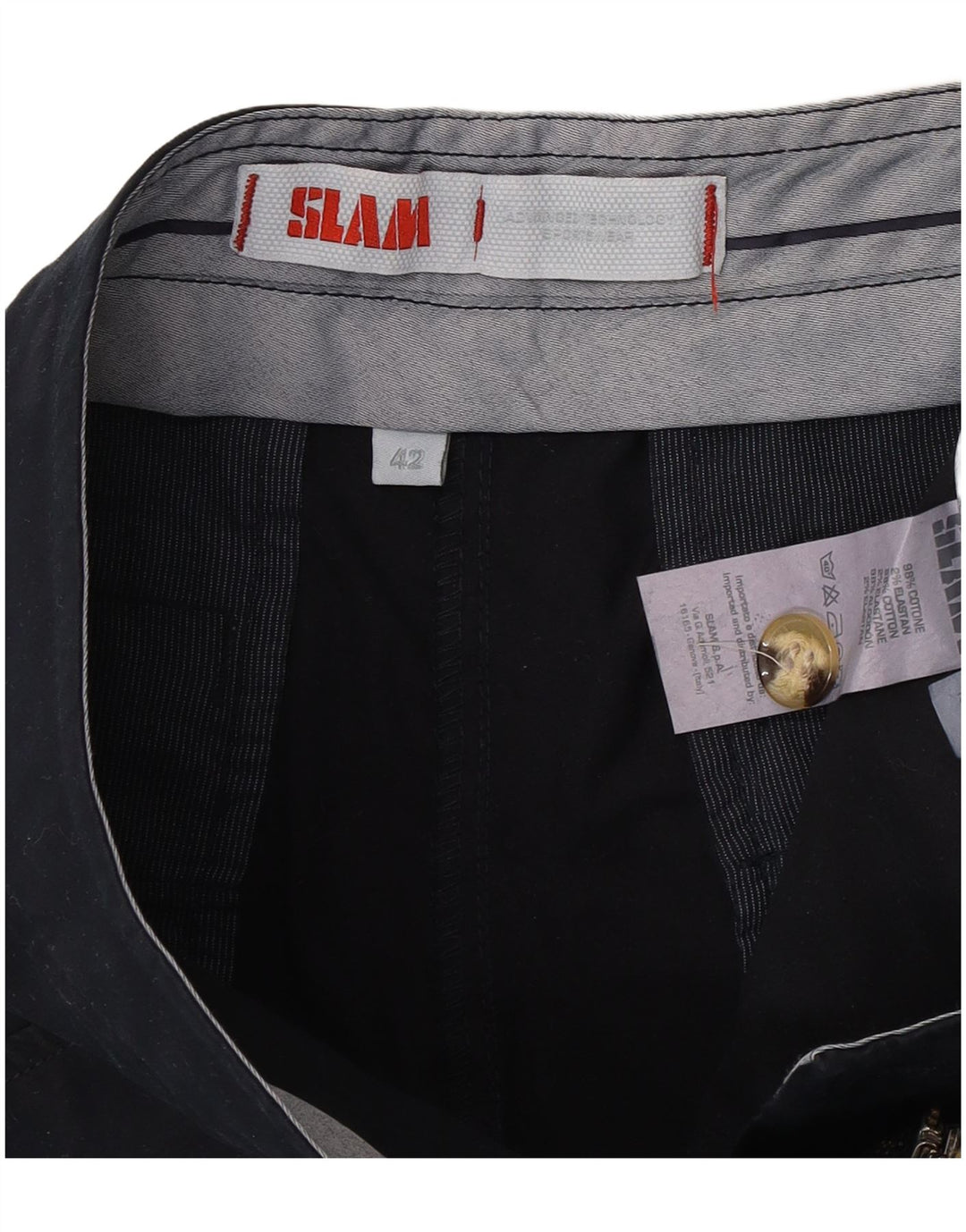 Pantalones cortos chinos Slam para mujer IT 42 Medium W32 Algodón azul marino