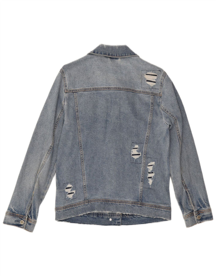 HOLLISTER Chaqueta vaquera desgastada para mujer UK 10 Small Blue Cotton
