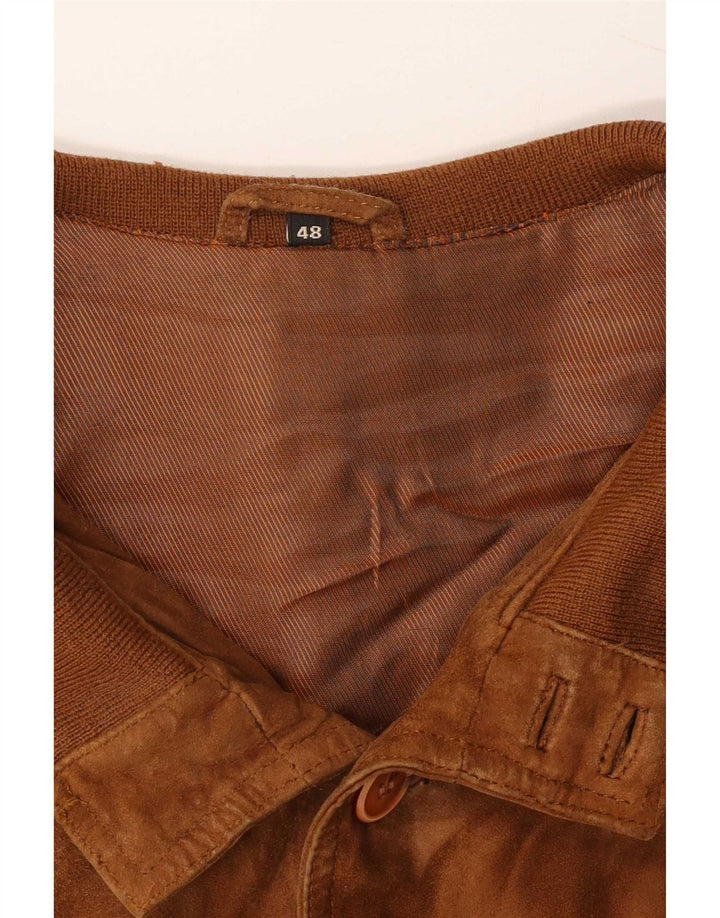 Chaqueta bomber vintage para hombre IT 48 cuero beige medio