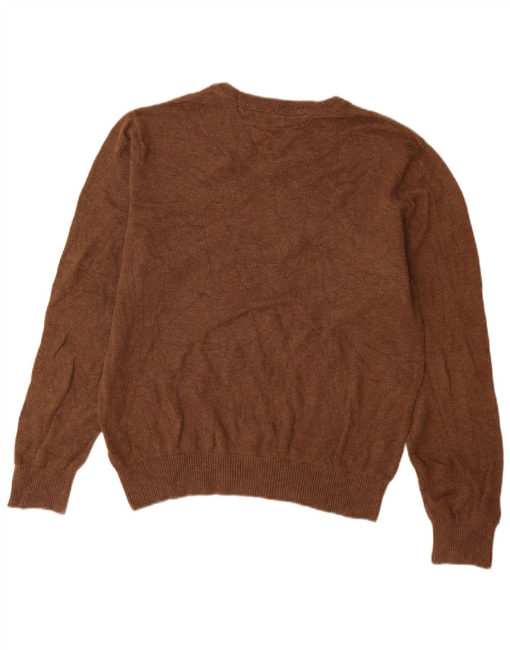Tommy Hilfiger Jersey con Cuello en V para Hombre de algodón marrón Medio