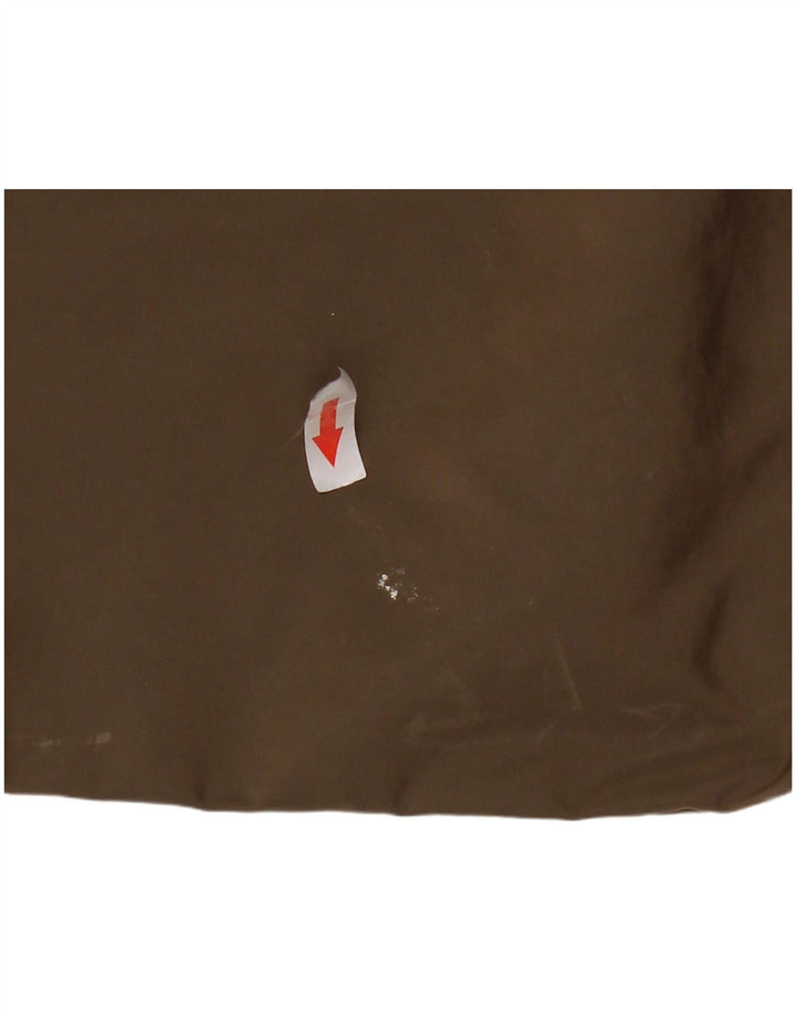 Superdry Chaqueta impermeable con capucha para mujer, talla 40, poliéster caqui grande