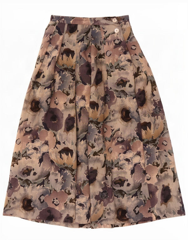 Falda acampanada plisada para mujer Jaeger UK 8 Small W26 Multicolor Floral