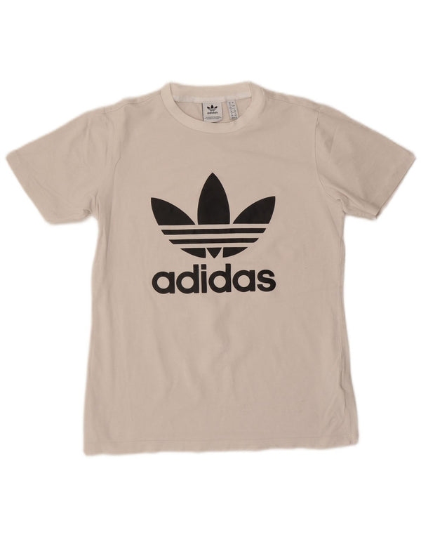 Adidas Camiseta gráfica para mujer Top UK 12 Medium White Cotton