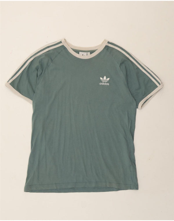Adidas - Camiseta de manga corta para hombre, talla grande, color verde, algodón