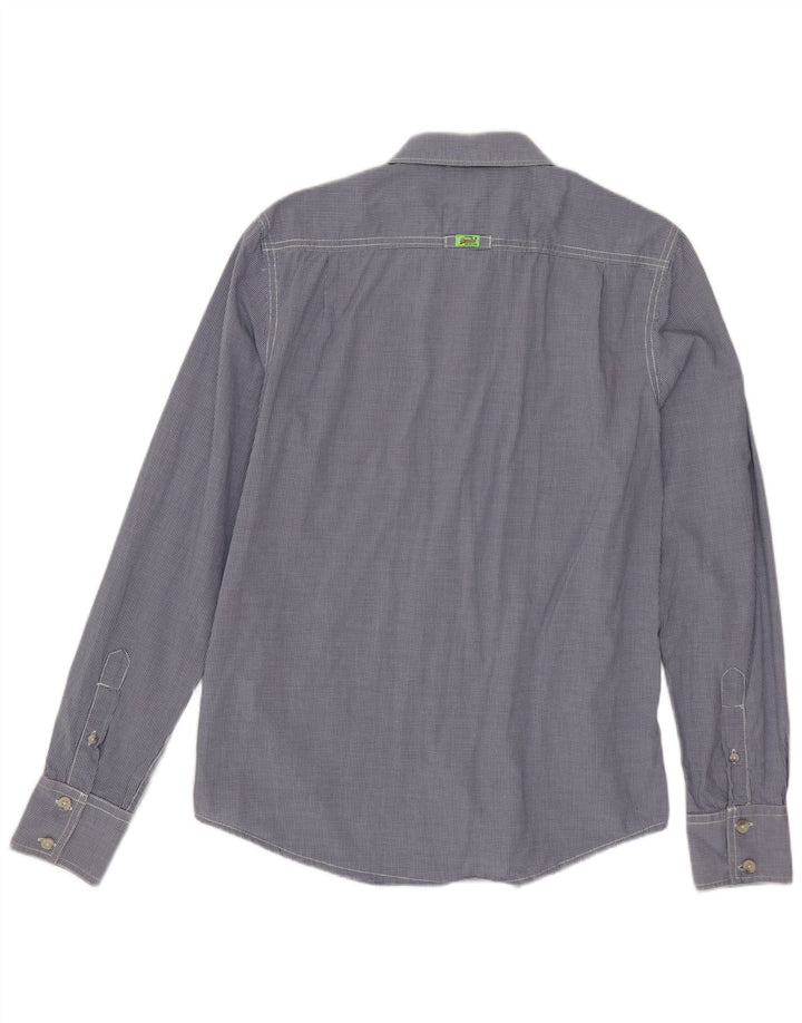 Camisa SUPERDRY Hombre Algodón Vichy Azul Marino Mediano