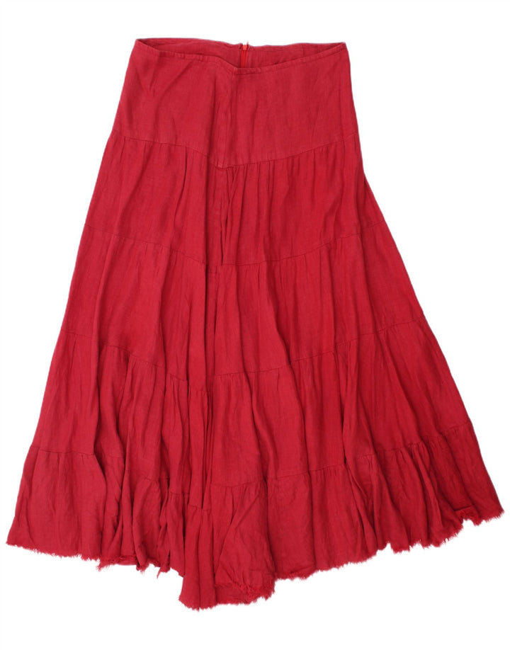 Falda acampanada maxi para mujer Jigsaw UK 10 Small W32 Red Linen