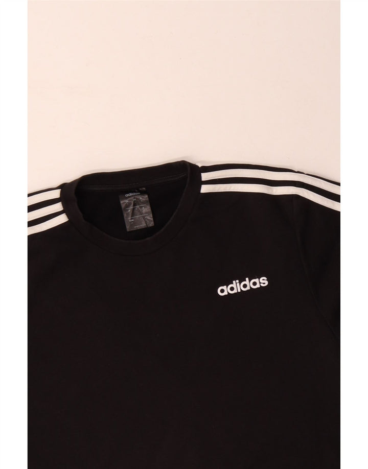 ADIDAS Hombre Sudadera Jumper Pequeño Algodón Negro