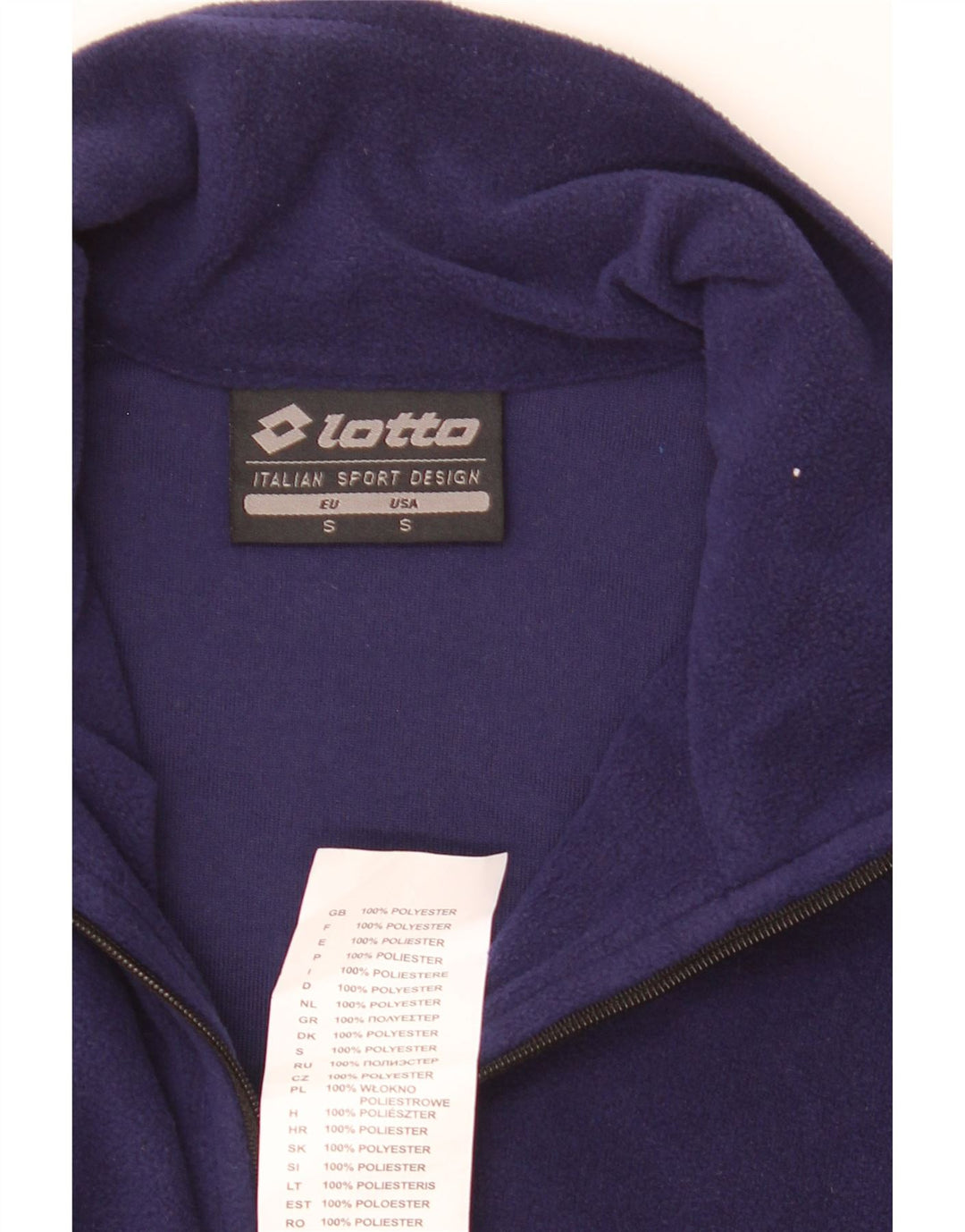 Lotto Mujer Zip Neck Fleece Jumper Small Azul Marino Poliéster