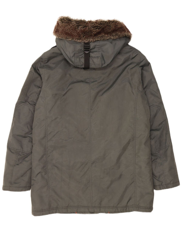 Refrigue Parka con capucha para hombre, talla 40, nailon gris grande