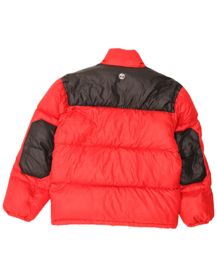 Timberland Chaqueta acolchada holgada para hombre UK 38 Medium Red Colourblock