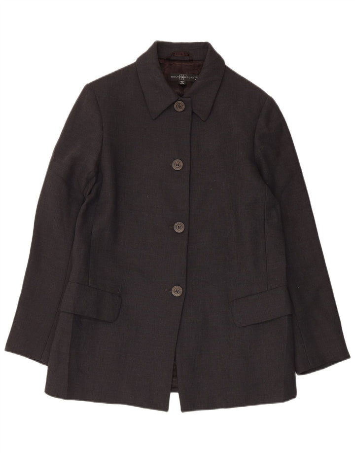 Belfe & Belfe Chaqueta Blazer De 4 Botones Para Mujer IT 40 Small Black Virgin Wool