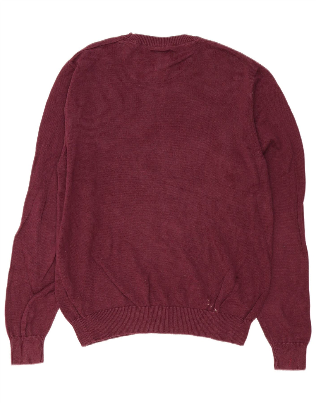 Marks & Spencer Jersey de cuello redondo para hombre de algodón burdeos medio