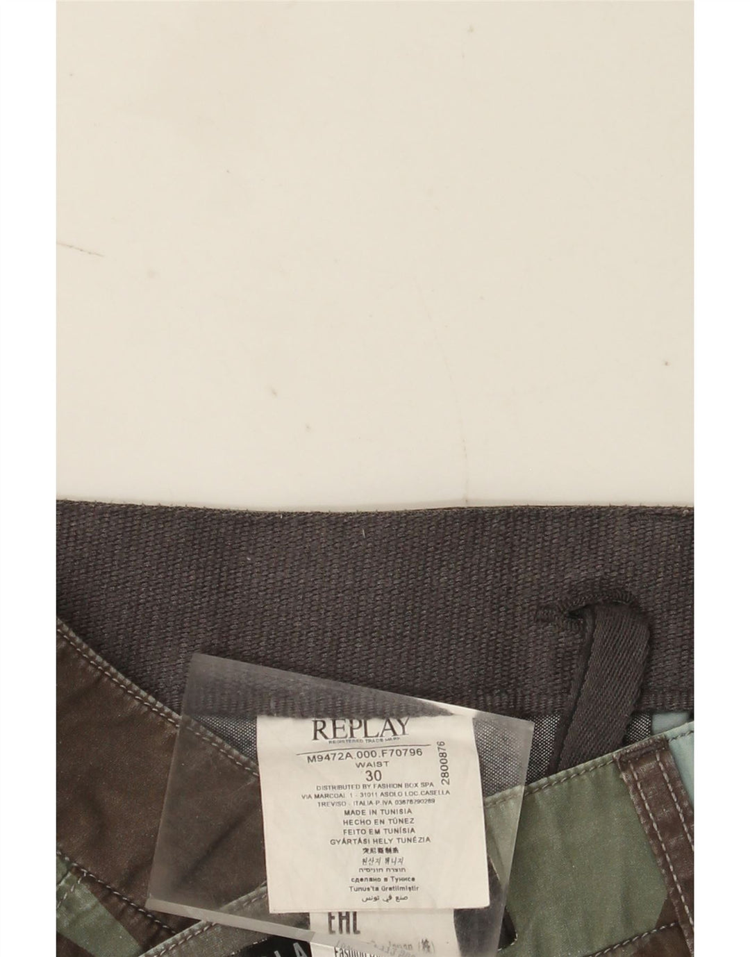 Replay Pantalones cortos chinos para hombre W30 Algodón geométrico multicolor mediano