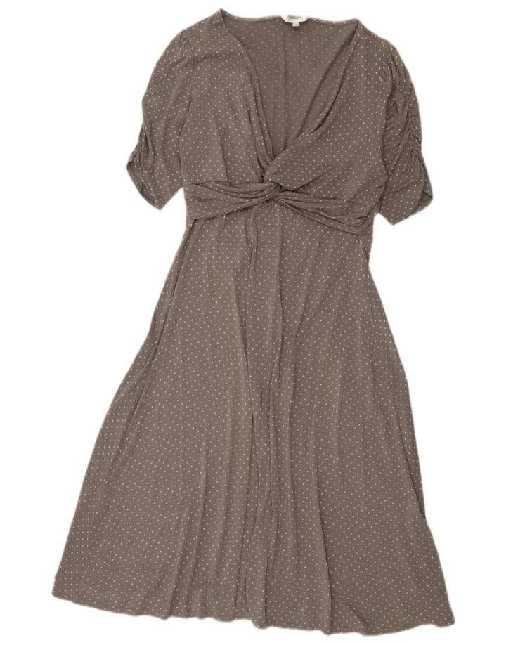 Vestido acampanado East para mujer UK 44 Viscosa con lunares gris medio