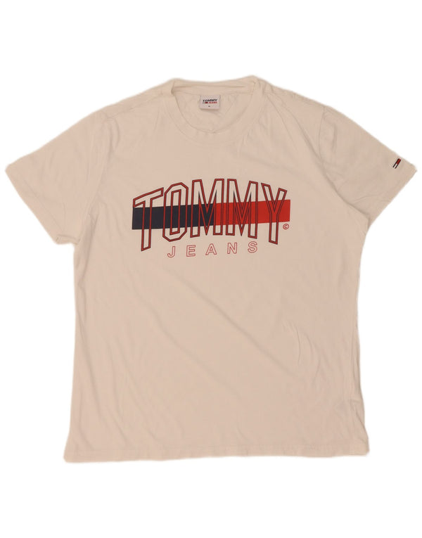 Tommy Hilfiger Mens Graphic T-Shirt Top XL White Cotton