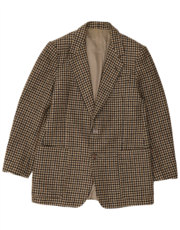 Reporter Chaqueta tipo blazer de 2 botones para hombre IT 48 Lana de pata de gallo marrón medio