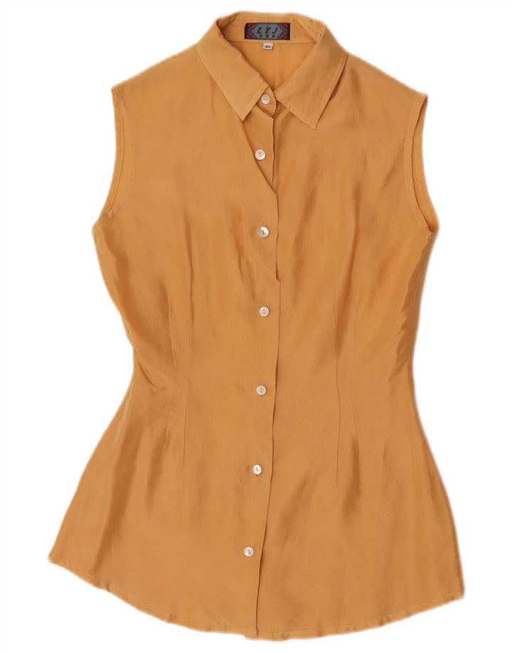 Blusa vintage sin mangas para mujer IT 42 Amarillo medio