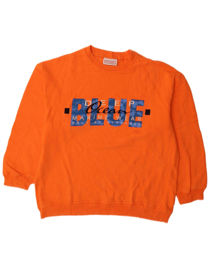 Stefanel Sudadera Gráfica para Hombre Jersey XL Naranja