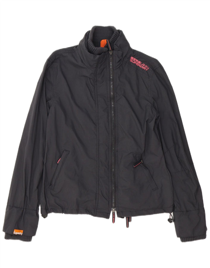 SUPERDRY Chaqueta impermeable gráfica para mujer UK 46 Poliéster gris grande