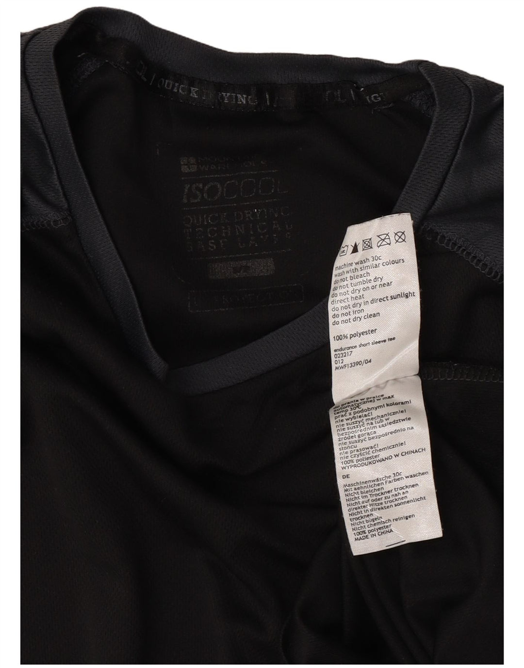 Camiseta IsoCool para hombre de Mountain Warehouse, talla pequeña, color negro