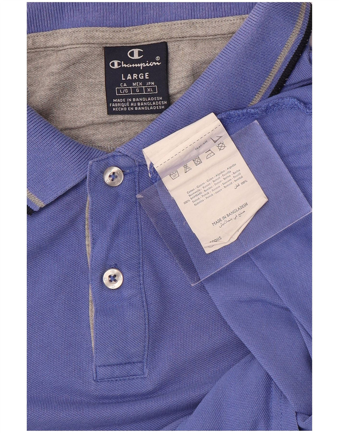 Champion Polo para hombre de algodón azul grande