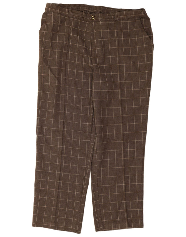 Marks & Spencer Pantalones Casuales para Mujer UK 40 Large W34 L26 Brown Check