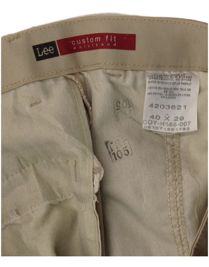LEE Pantalones capri rectos de ajuste personalizado para hombre W40 L24 Algodón beige