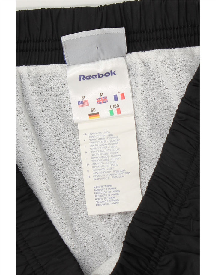 Pantalones cortos deportivos Reebok para hombre, nailon negro mediano