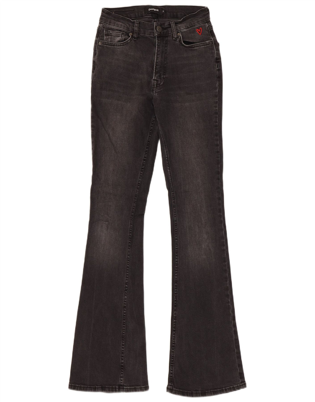Desigual Jeans acampanados ajustados para mujer EU 36 Small W26 L33 Algodón negro