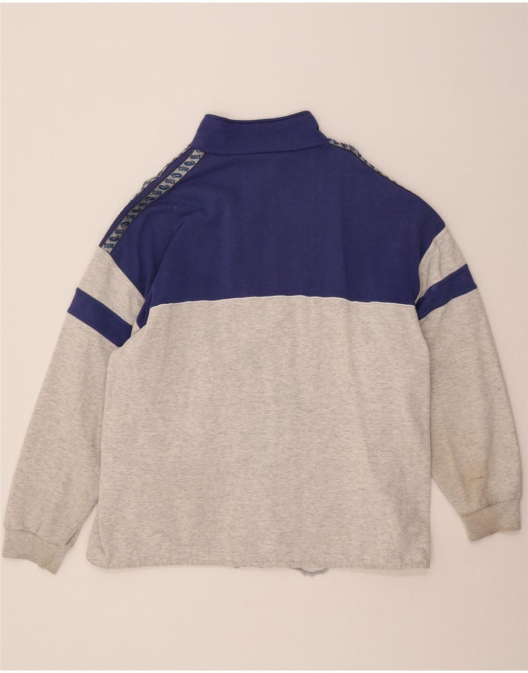 ASICS Hombre Graphic Chándal Top Chaqueta XL Gris Colorblock