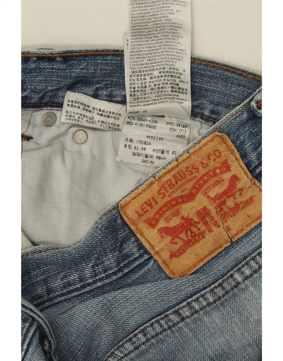 LEVI'S Vaqueros rectos para hombre W32 L26 Algodón azul