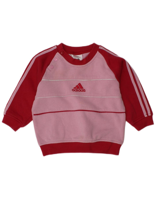 Adidas - Sudadera gráfica para bebé niña, 9-12 meses, color rosa