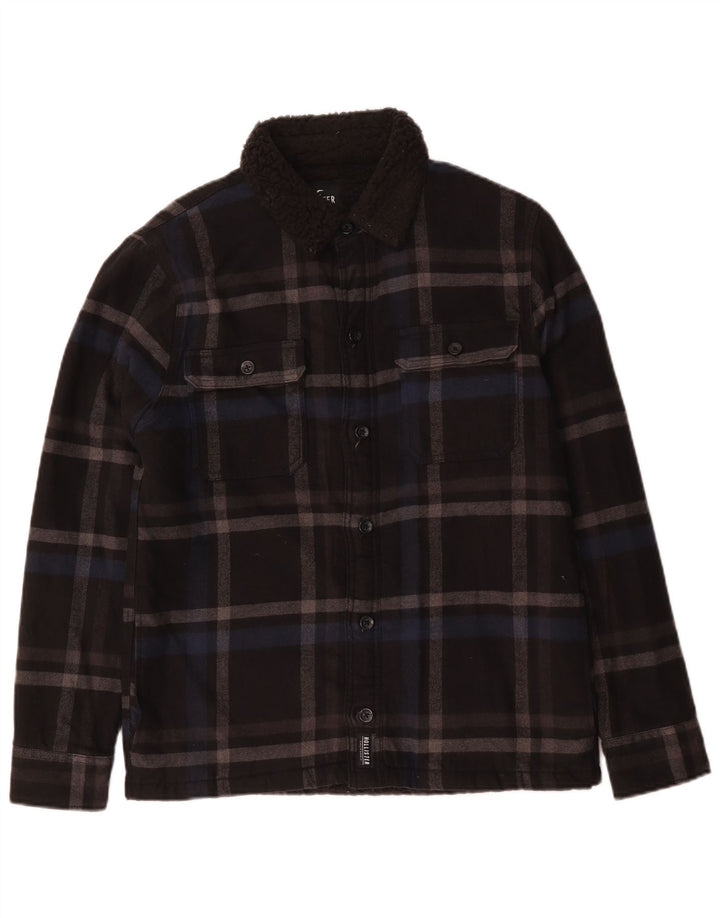 Hollister Chaqueta Sherpa para hombre Reino Unido 36 Small Black Check Cotton