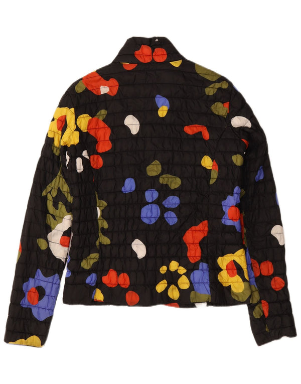 K-Way Chaqueta acolchada para mujer UK 44 Grande Negro Floral